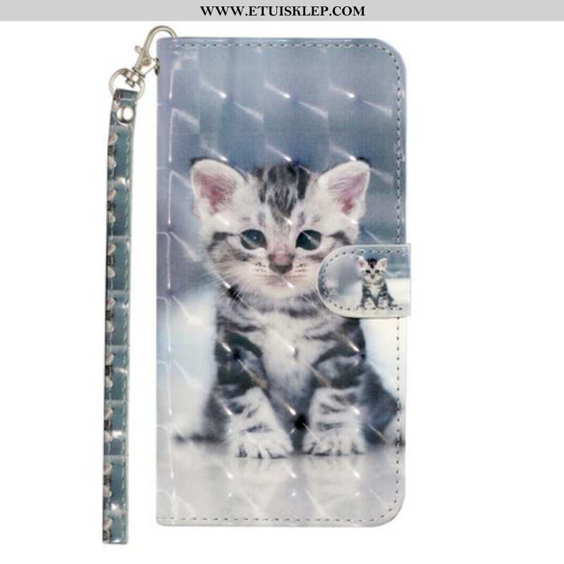 Etui Folio do Samsung Galaxy S21 Plus 5G z Łańcuch Kitten Light Spots Z Paskiem